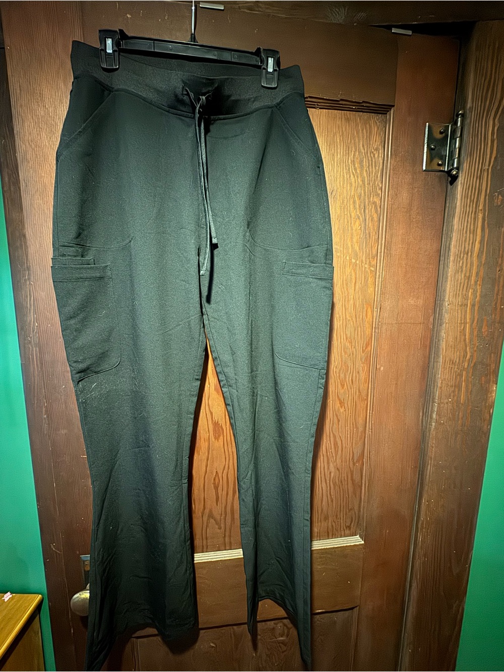 Mandala black flare leg scrubs